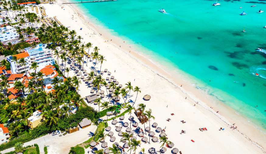 Playa de Punta Cana desde el aire